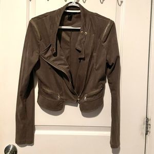 Suede Jacket with zipper details